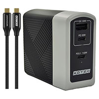 AC[d Type-CP[ut ubN 140W 3|[g eMarker240W USB-C2+USB-A ×1 PD3.1Ή GaN [APD-A140AC2-wC24-BK]
