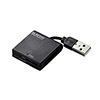 USB2.0/1.1 ケーブル固定メモリカードリーダ 43+5メディア対応 ブラック